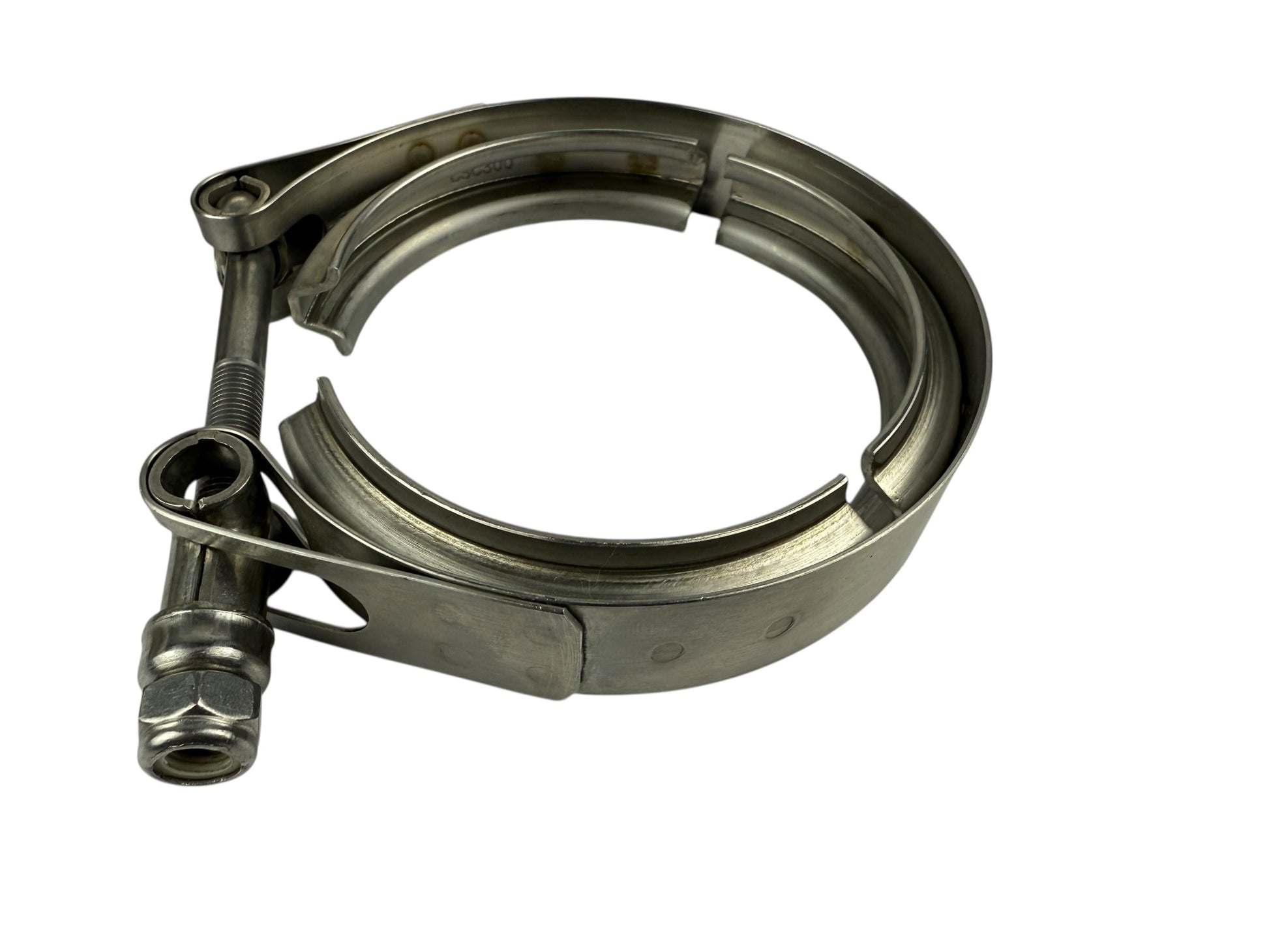 JackSpania Racing 3-inch downpipe with V-band turbo flange and O2 bung, designed for Garrett, Holset, Borgwarner exhaust systems.
