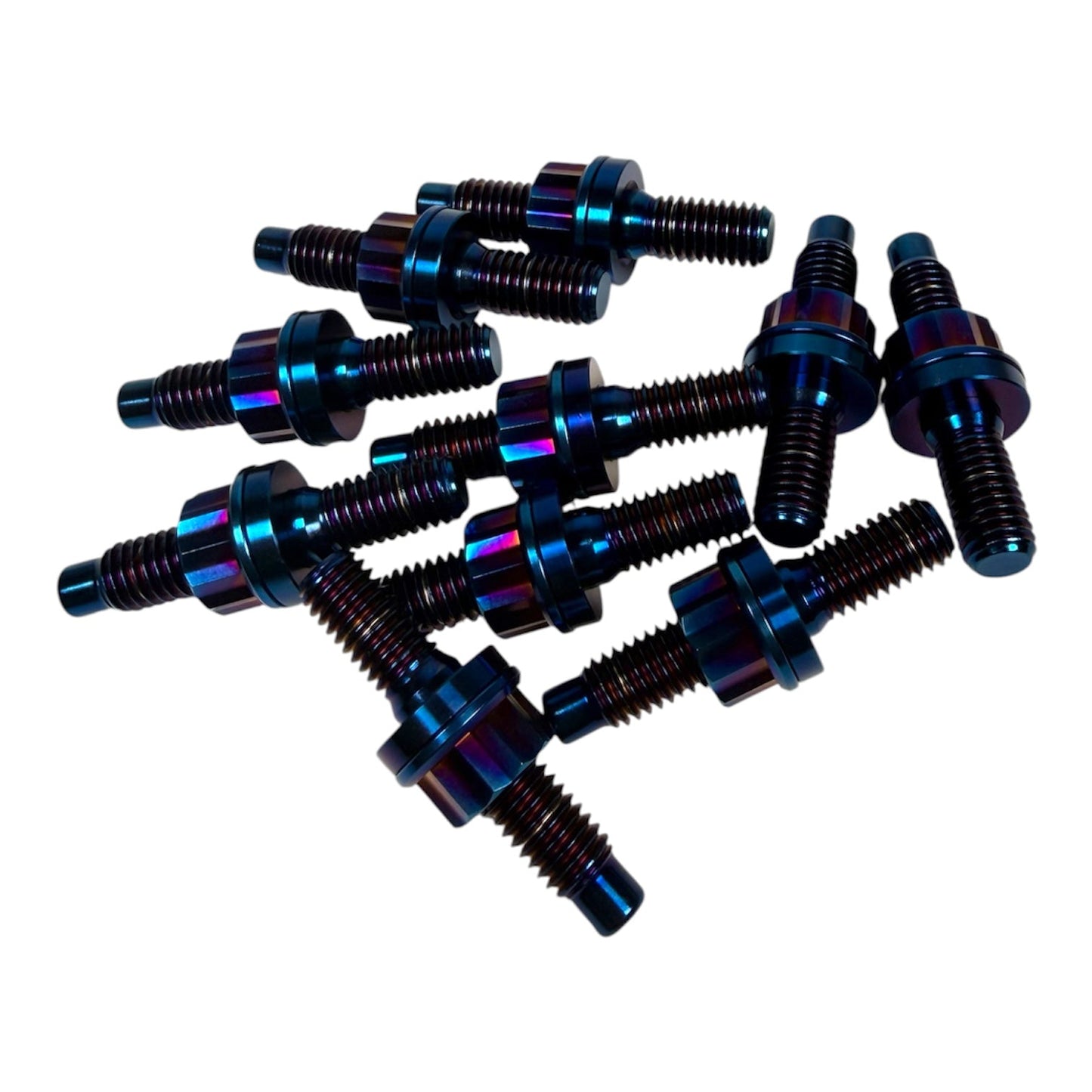 Honda K-Series titanium intake and exhaust manifold stud kit by JackSpania Racing, M10 x 1.25 x 45mm engine parts set.