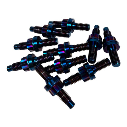 Honda K-Series titanium intake and exhaust manifold stud kit by JackSpania Racing, M10 x 1.25 x 45mm engine parts set.
