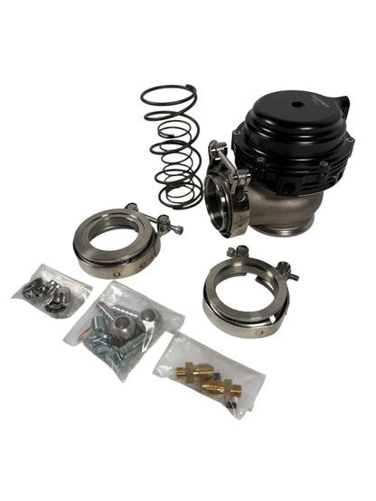 Jack Spania Racing JSR 44mm External Wastegate MV-R V-Band Flange Turbo V2 engine part with V-band flange and wastegate components.