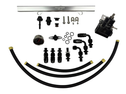 Jack Spania Racing K Series Budget Tucked K Swap Fuel Line System Kit for K20 K24 engines on Honda Civic and Integra models.