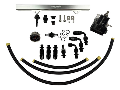 Jack Spania Racing K Series Budget Tucked K Swap Fuel Line System Kit for K20 and K24 engines in Honda Civic and Integra models.
