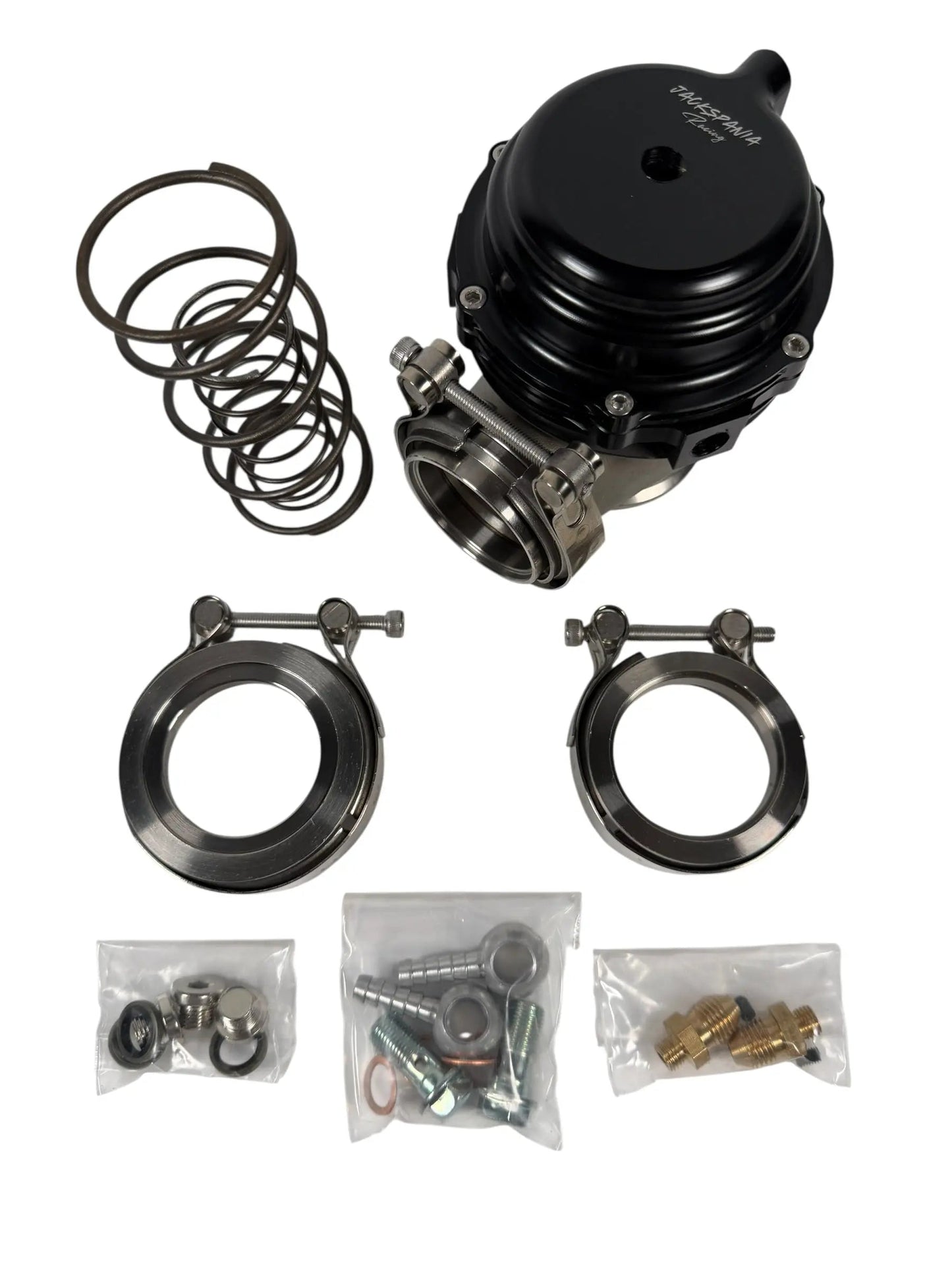 JSR 44mm external wastegate with V-band flange for turbochargers, engine parts by Jack Spania Racing.