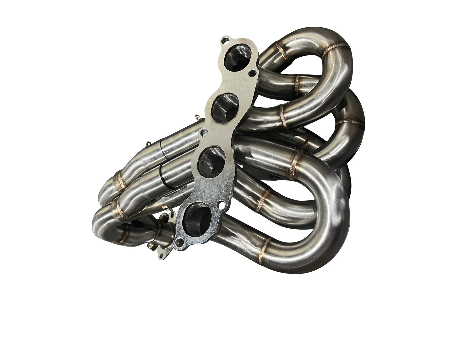 JackSpania Racing K Series K20 K24 RH Race K-Swap 4-2-1 Ramhorn header for exhaust systems, showcasing the polished metal design.
