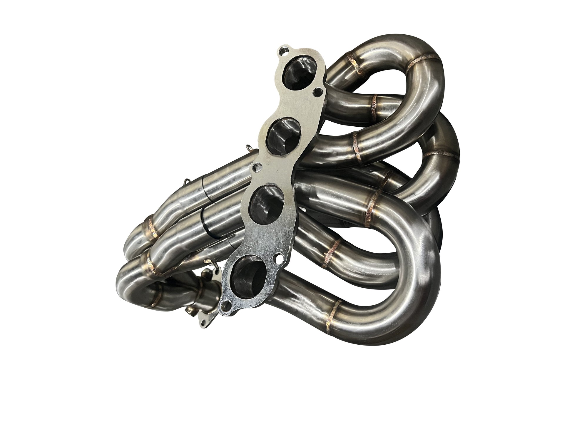 JackSpania Racing K Series K20 K24 RH Race K-Swap 4-2-1 Ramhorn header for exhaust systems, showcasing the polished metal design.