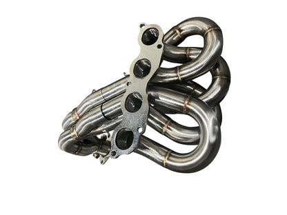 JackSpania Racing K Series K20 K24 RH Race K-Swap 4-2-1 Ramhorn header for exhaust systems, showcasing the polished metal design.