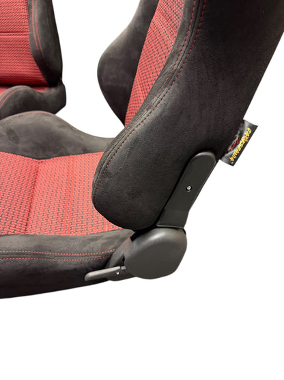 Reclinable slider seats for Recaro SR3 style, installed in Honda Civic Integra DC2 EK9 EK EG ITR CTR, by JackSpania Racing.