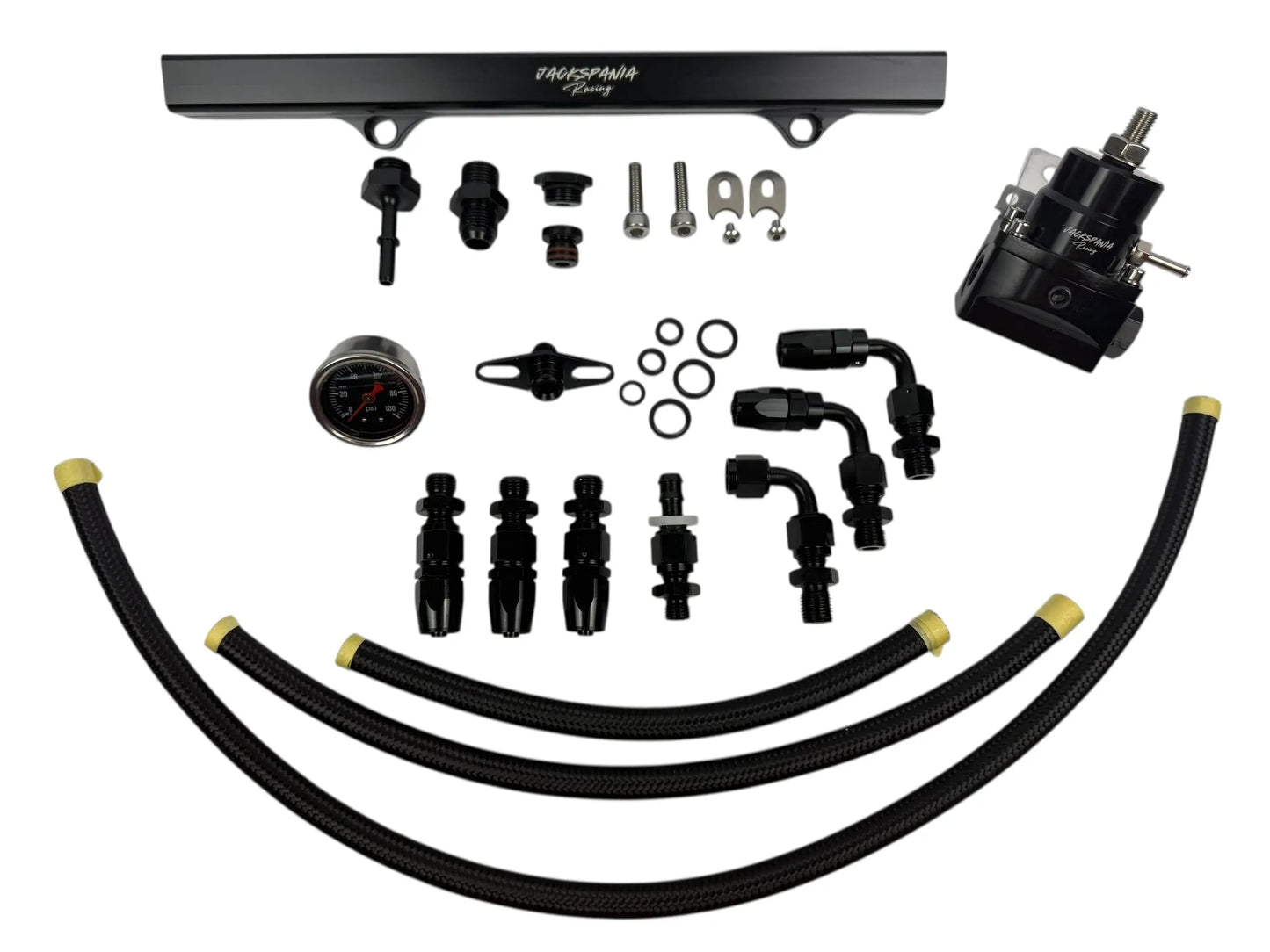 Jack Spania Racing K Series Budget Tucked K Swap Fuel Line System Kit for K20 and K24 engines in Honda Civic and Integra models.