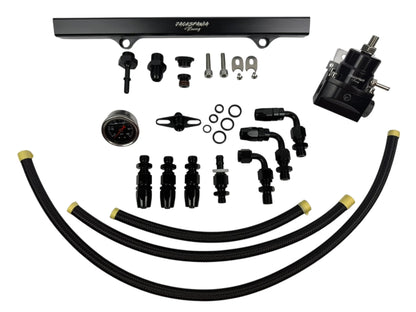 Jack Spania Racing K Series Budget Tucked K Swap Fuel Line System Kit for K20 and K24 engines in Honda Civic and Integra models.