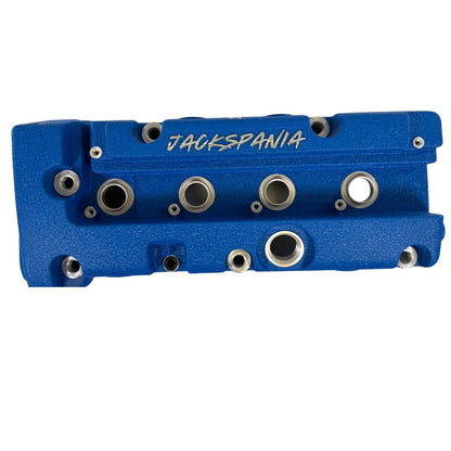 Cast aluminum vented valve cover baffle for Honda K-series engines, compatible with K20 and K24, by Jack Spania Racing.