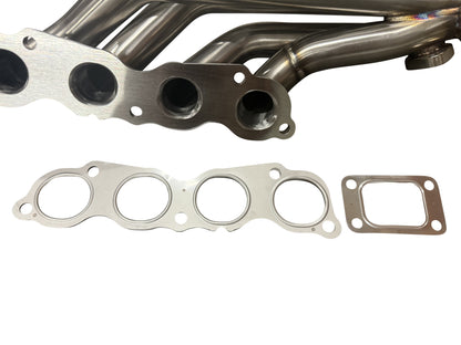 JackSpania Racing K Series K20 Civic Si turbo manifold with T3 downpipe, 2.5-inch exhaust, 2-bolt dump tube, and 4-bolt connection