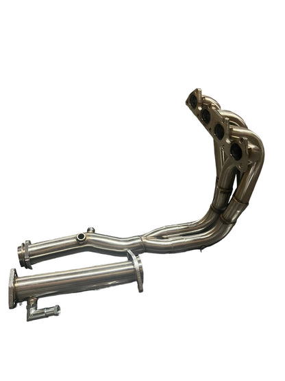 Stainless steel CRV RD1 TA header for B Series Honda engines, 2.5 to 3 inches, by JackSpania Racing, shown on a white background.