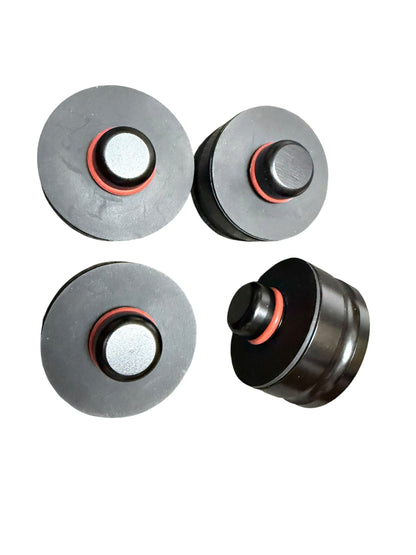 Billet aluminum car jack lifting pads adapter for Tesla Model 3, S, X, Y by Jack Spania Racing, low profile exterior tool.