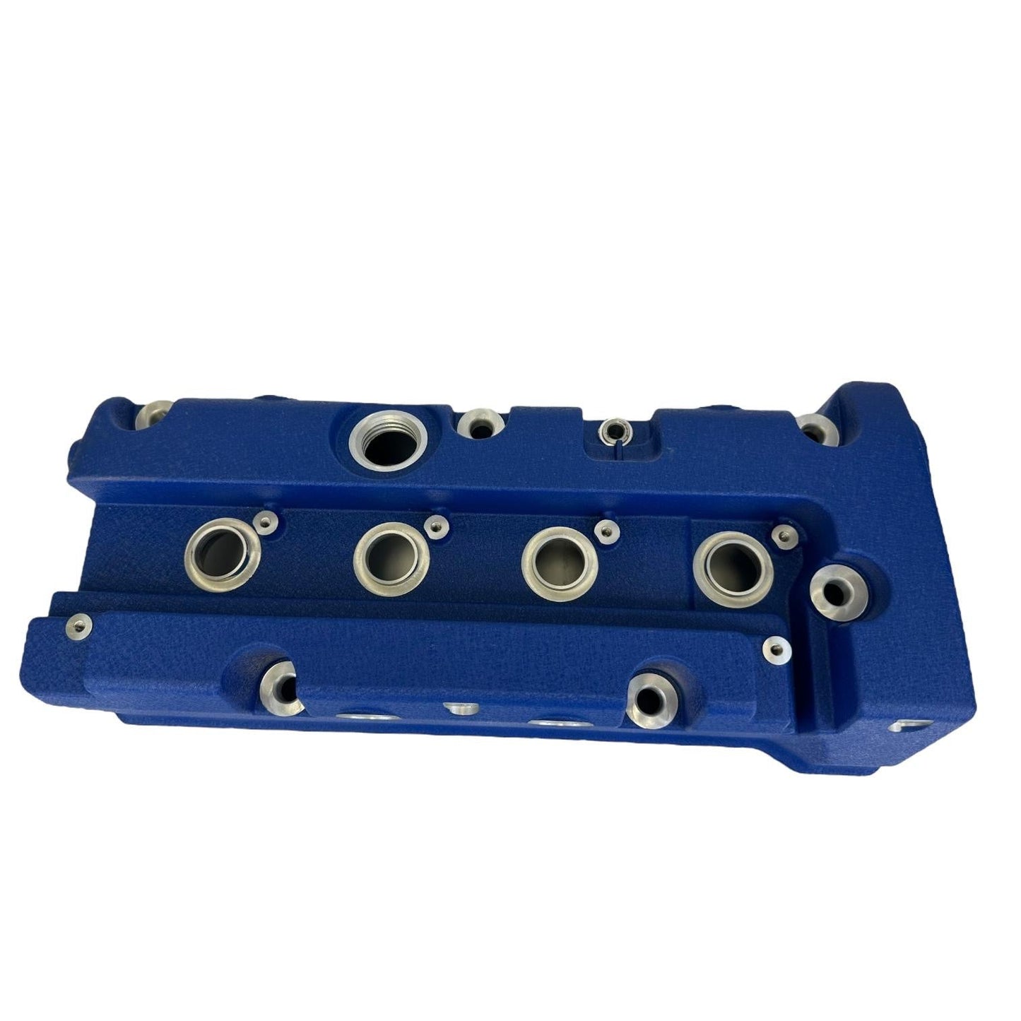 Cast aluminum K Series vented valve cover baffle for Honda Acura K20 K24 engines, by Jack Spania Racing, with AN10 fitting.