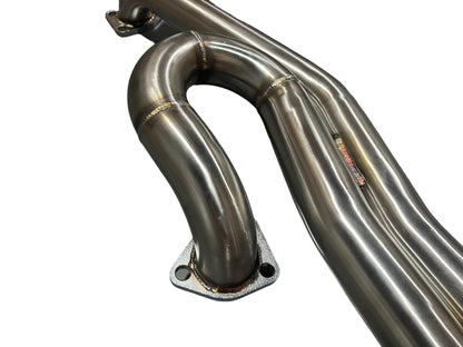 Stainless steel J Series J pipe header for Honda Acura V6 models, compatible with 2003-2008 Acura TL and 2004-2008 Honda Accord.
