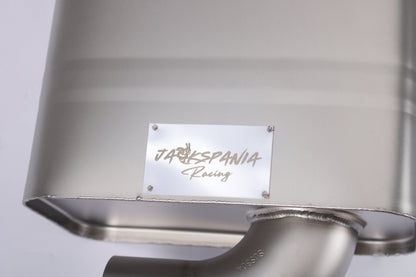 Honda Civic 1.5T sedan exhaust system by JackSpania Racing, valved cat-back performance exhaust with polished metal finish.