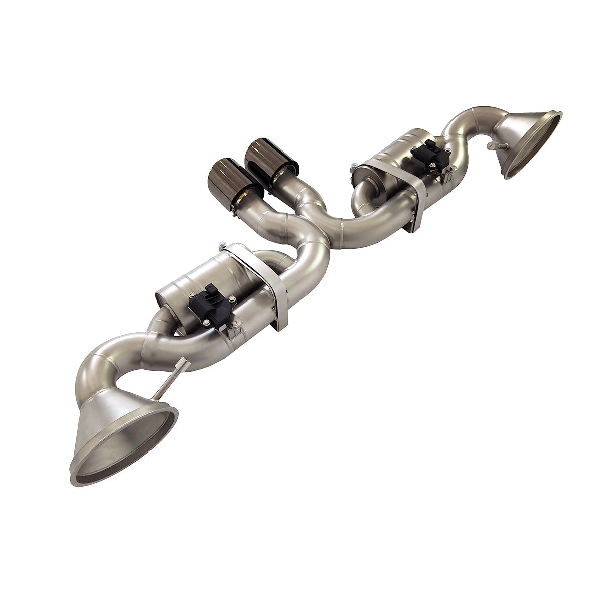 JackSpania Racing Porsche 911 GT3 GT3RS catback exhaust system with headers, featuring valved performance upgrade for 991 and 992 models.