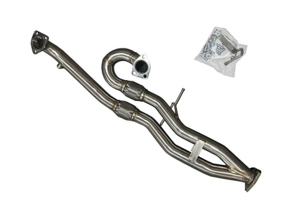 JackSpania Racing J-Pipe for 15-20 TLX FWD and 13-17 Accord V6 exhaust system, shown in the image.
