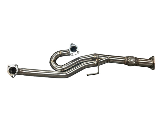 Stainless steel J Series J Pipe header for Honda Acura V6 models 04-08, 03-07, by JackSpania Racing, showing the exhaust component.