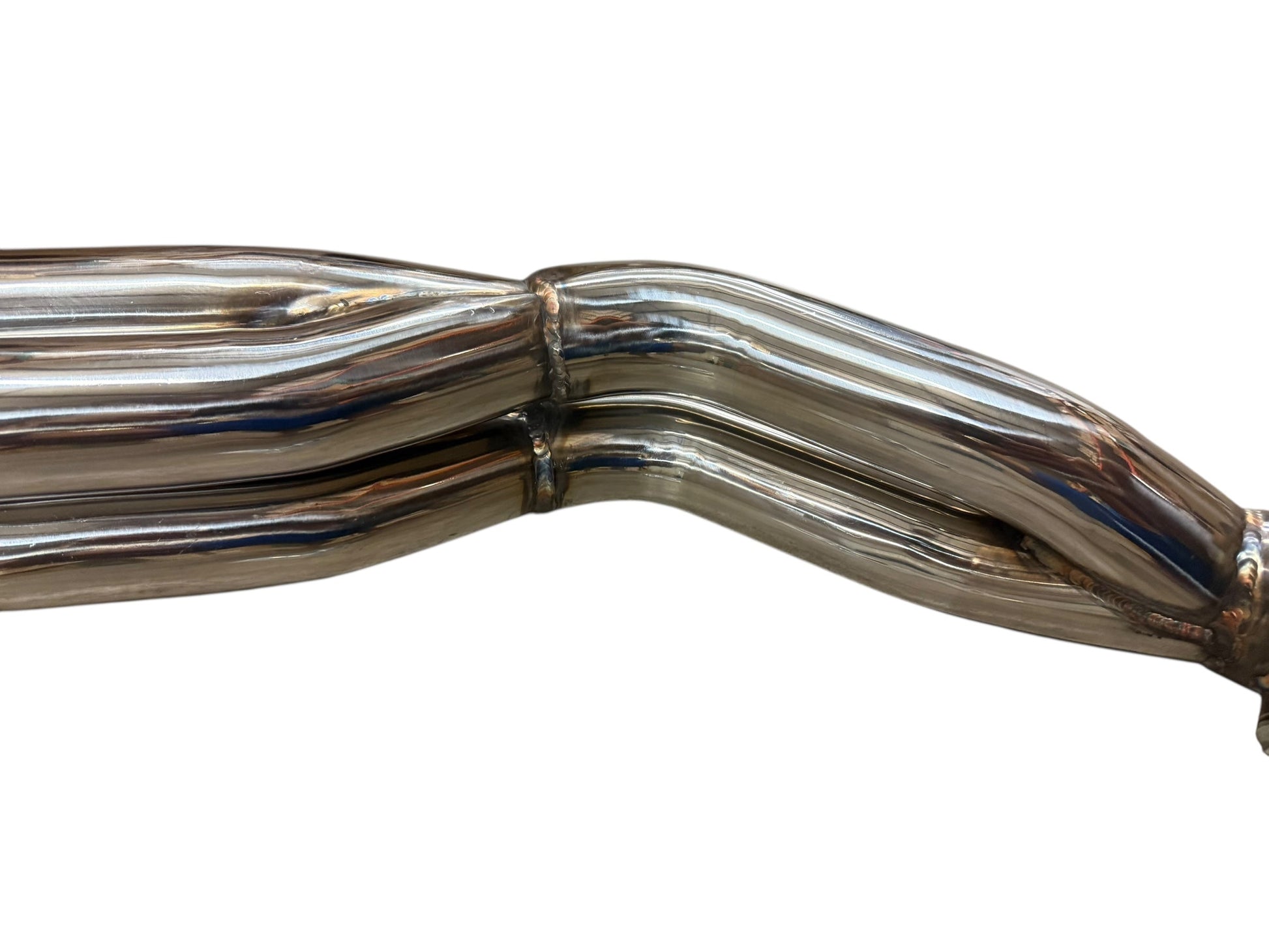 Stainless steel K-series exhaust header with 2.5-inch collector for Honda S2000 K swap, by JackSpania Racing.