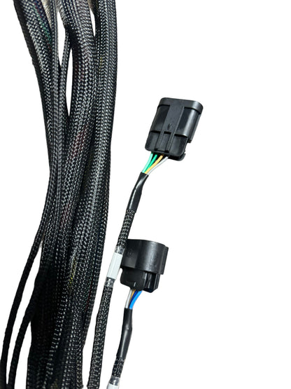 Universal JackSpania Racing engine harness for FuelTech FT450 and FT550 ECU, designed for 4-cylinder engine applications.