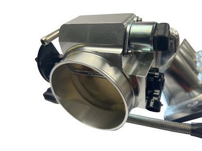 LS Low Profile Metal Intake Manifold by JackSpania Racing for LS1, LS2, LS6 engines, featuring 92mm and 102mm cathedral ports