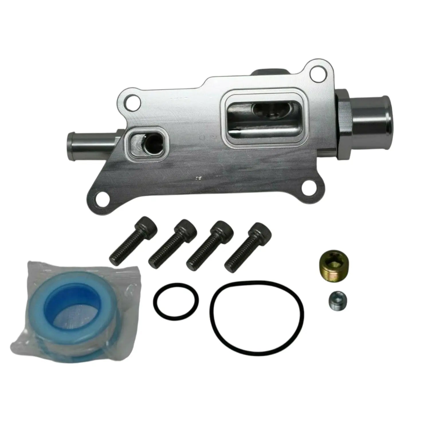 Jack Spania Racing K Series upper coolant housing temp sensor for K20Z3 and K24 engines, showing the metal sensor and 16AN fitting.