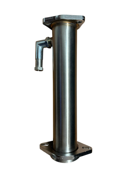 JackSpania Racing 2.5-inch universal bolt-on test pipe for exhaust systems, shown with flange and clean metal finish.