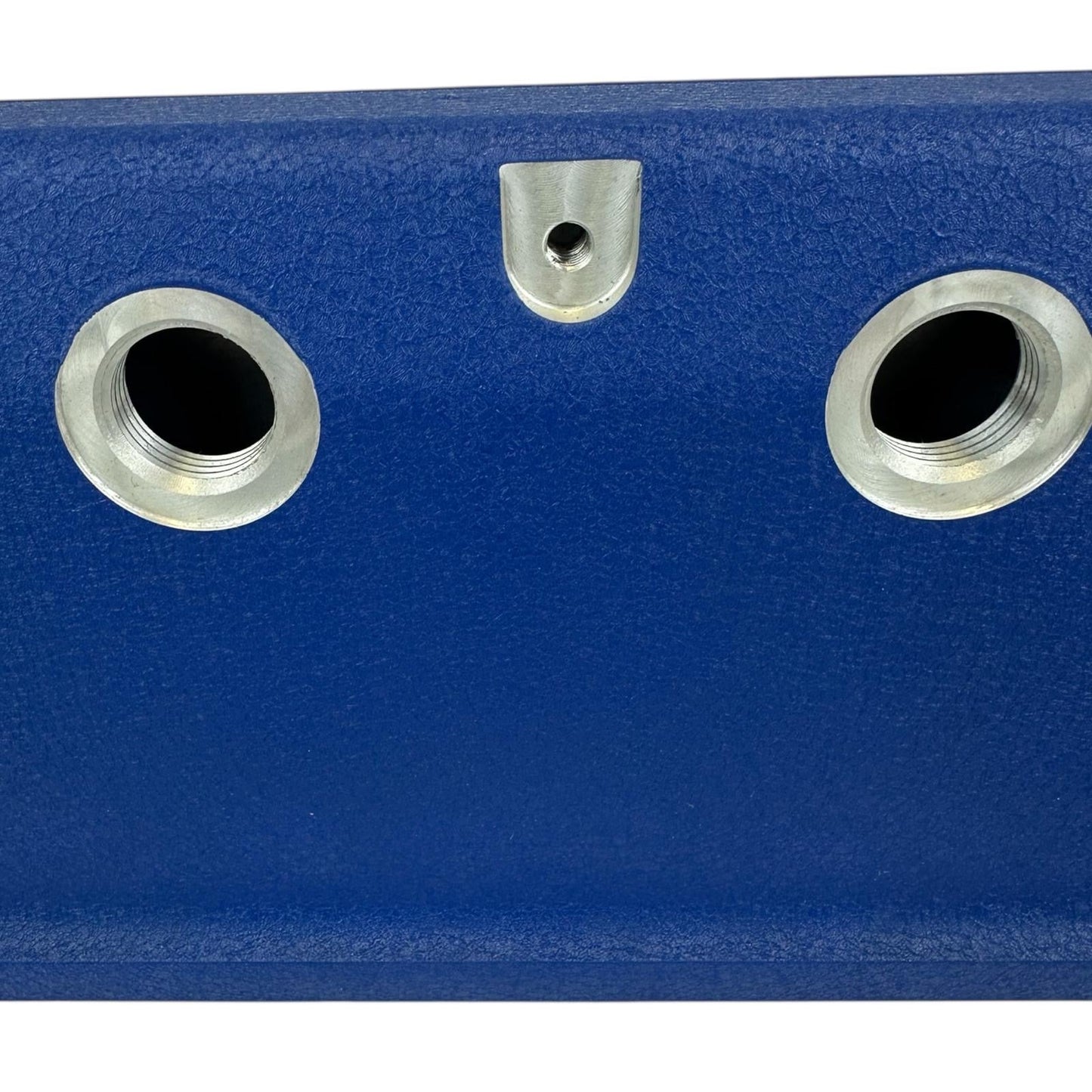 Cast aluminum vented valve cover baffle for Honda K20 K24 engines by Jack Spania Racing, featuring AN10 fittings and engine part details.