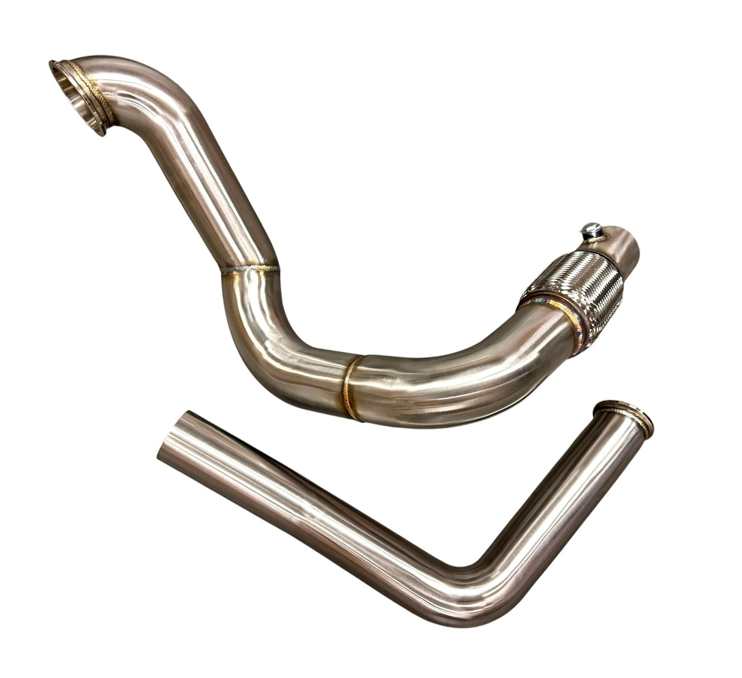 JackSpania Racing K Series Turbo Manifold with 3-inch downpipe and 60mm wastegate, featuring T3 T4 sidewinder exhaust pipes.