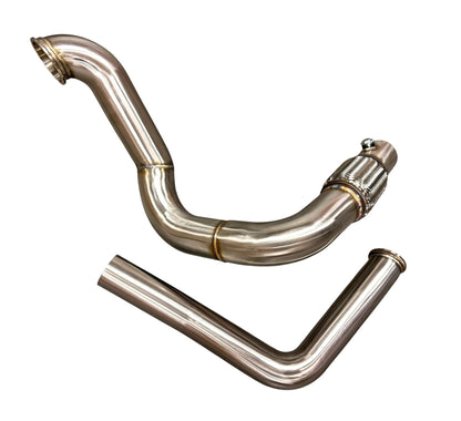 JackSpania Racing K Series Turbo Manifold with 3-inch downpipe and 60mm wastegate, featuring T3 T4 sidewinder exhaust pipes.