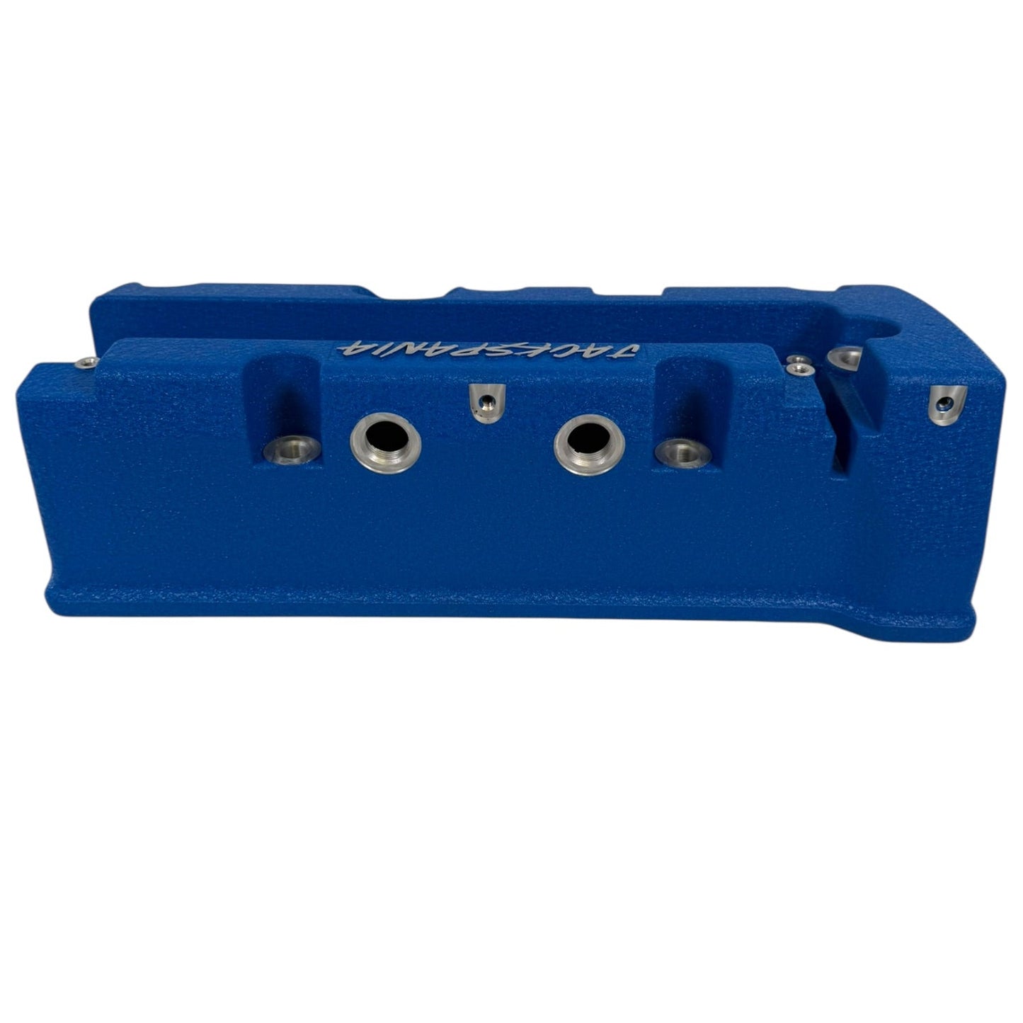 Cast aluminum K Series vented valve cover baffle for Honda Acura K20 K24 engines, by Jack Spania Racing, with AN10 fitting.
