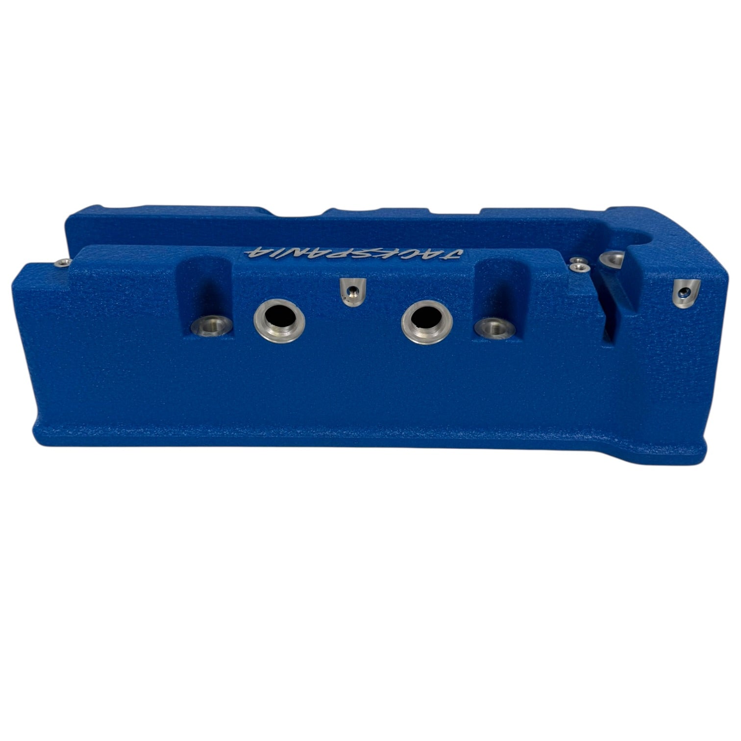 Cast aluminum K Series vented valve cover baffle for Honda Acura K20 K24 engines, by Jack Spania Racing, with AN10 fitting.