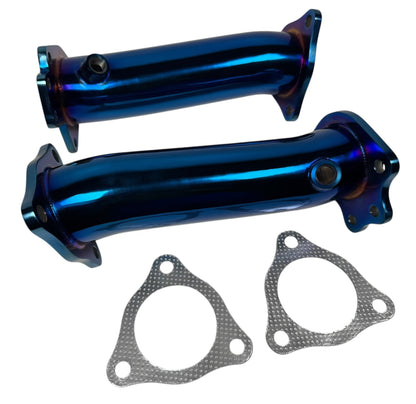 2020+ Chevrolet Corvette C8 high flow sport cats catalytic converter downpipes by JackSpania Racing, 3-inch exhaust parts.