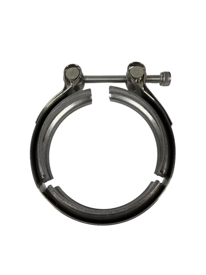JSR 44mm external wastegate with MV-R V-band flange for turbo engines, from Jack Spania Racing, shown with V-band connection