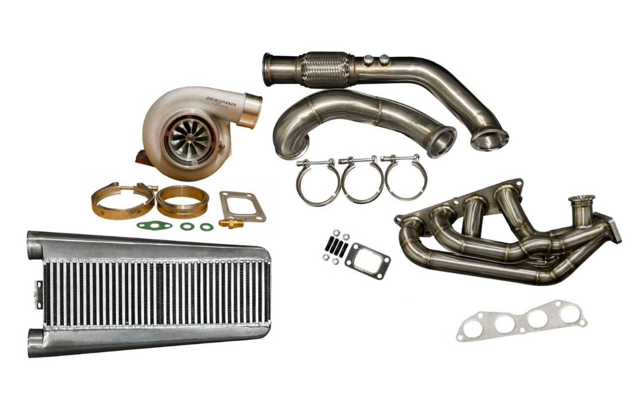 Jack Spania Racing RSX EP3 K Series turbo sidewinder manifold with intercooler, K20 K24 journal bearing exhaust part for performance engines.