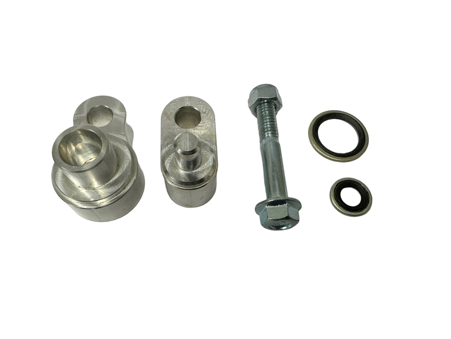 Rear A/C block off kit for 2002-2009 GMC Chevy Trailblazer Buick Envoy, engine part by JackSpania Racing, shown in full view.