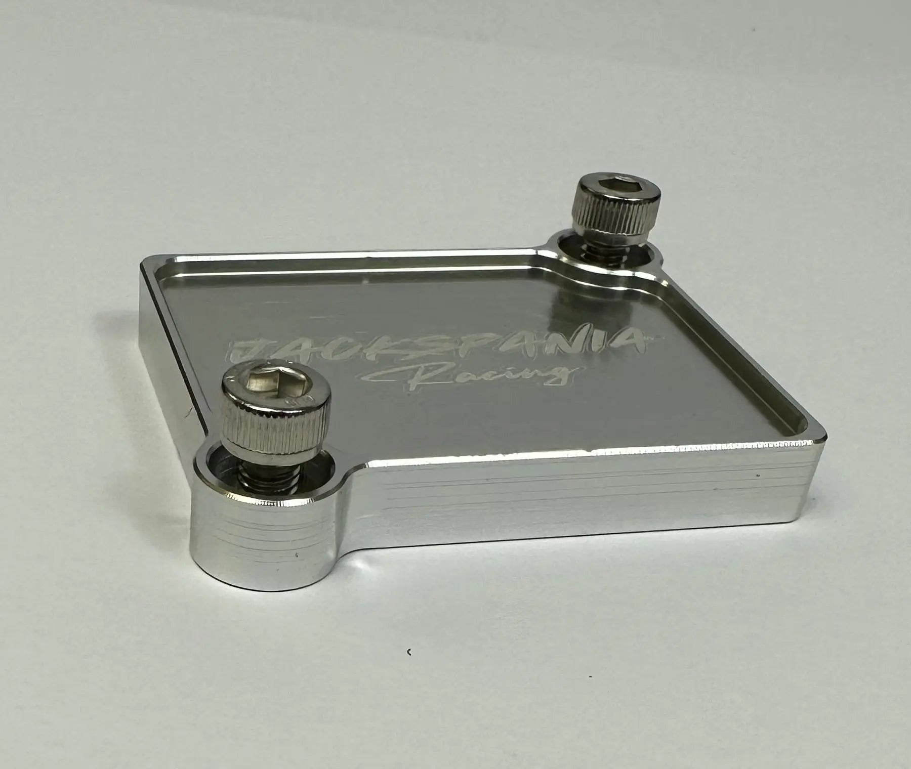 JackSpania Racing K Series engine parts block off plate installed on engine, showcasing high-performance automotive engine modification.