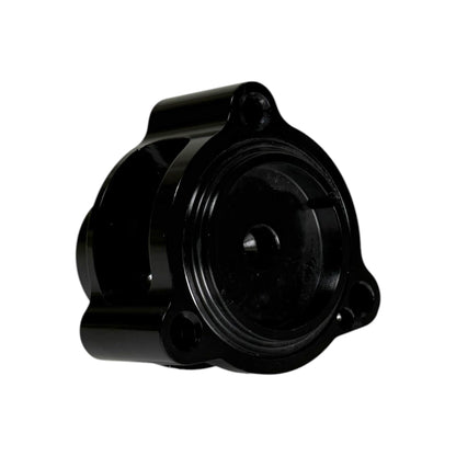 JackSpania Racing blow off valve diverter valve for Audi Volkswagen 2.0T TFSI engine, showing the black and metal component on a white background.