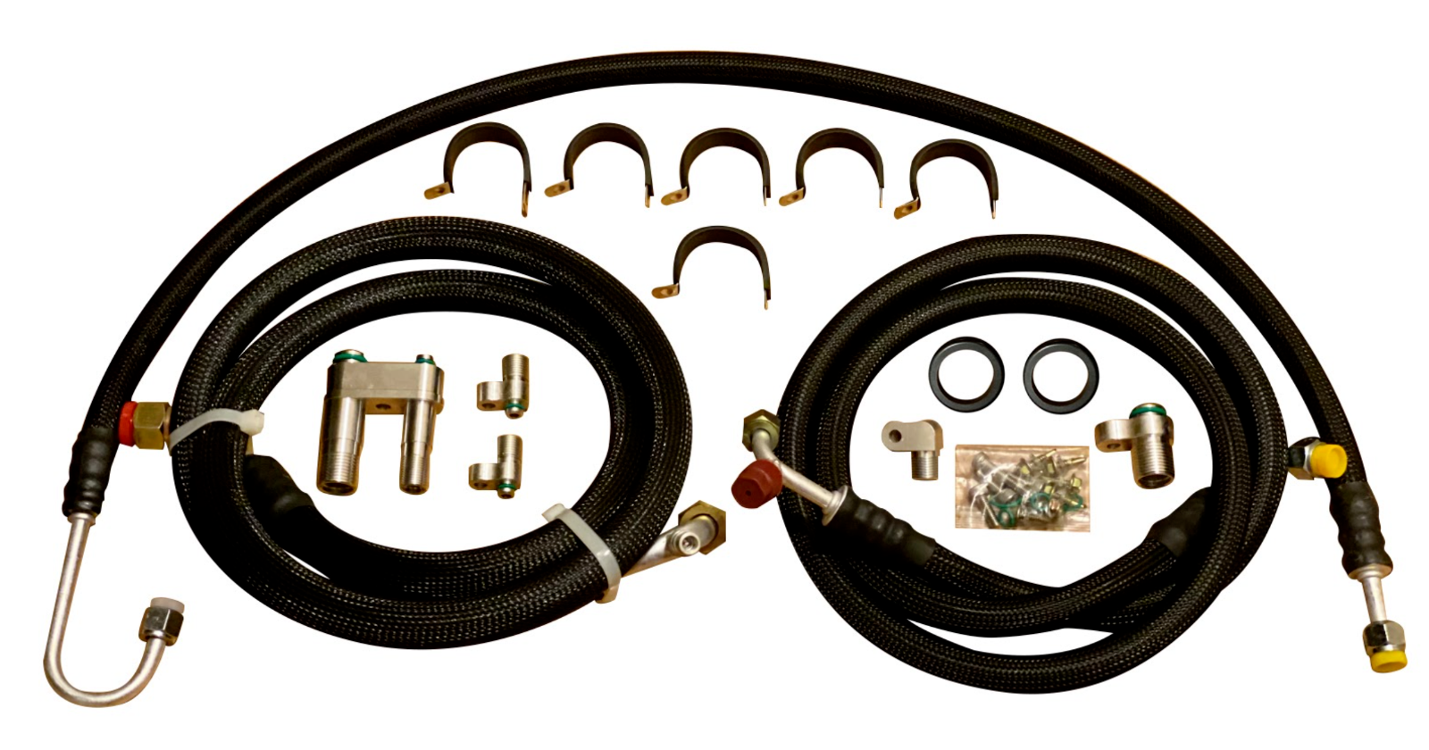 Heavy-duty AC line tuck kit for Acura RSX Type S R DC5 by Jack Spania Racing, designed for K20 K24 engines, 02-06 models.