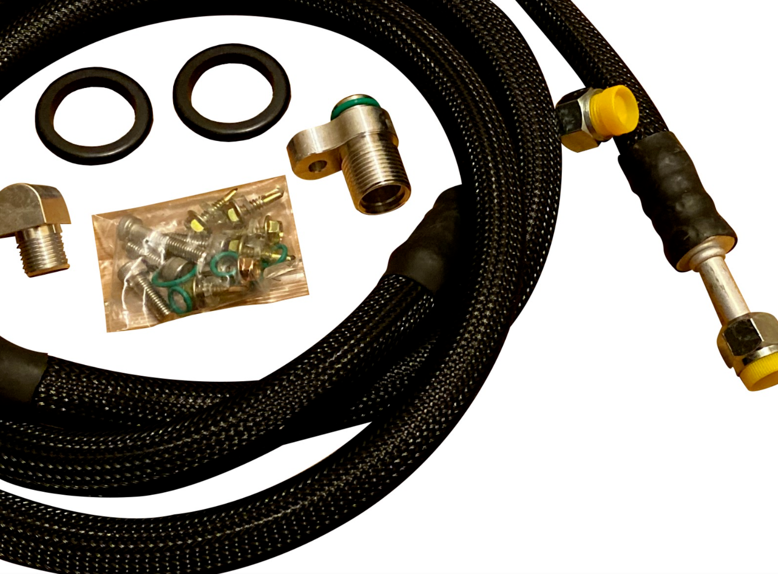 Heavy-duty RSX Type S R DC5 AC line tuck kit for Acura K20 K24 engines, designed for durability and optimal fit.