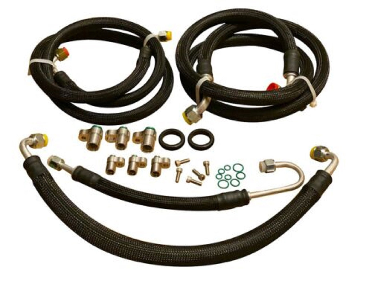 Jack Spania Racing K Series K20 K24 AC line tuck kit installed in Honda Acura Integra EG EK DC2 K swap engine, engine parts.