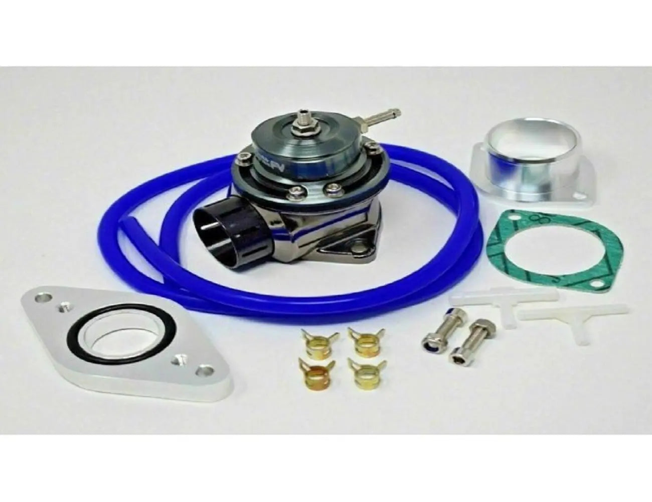 Jack Spania Racing Type FV Blow Off Valve Kit installed on Mazda Mazdaspeed 3 and 6 with 2.3L turbo engine, showing the valve and tubing.