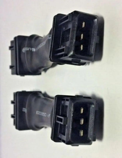Pair of Jack Spania Racing Audi ICM delete conversion harnesses for 2.7T V6 B5 S4, C5 All Road, and A6 engine parts.