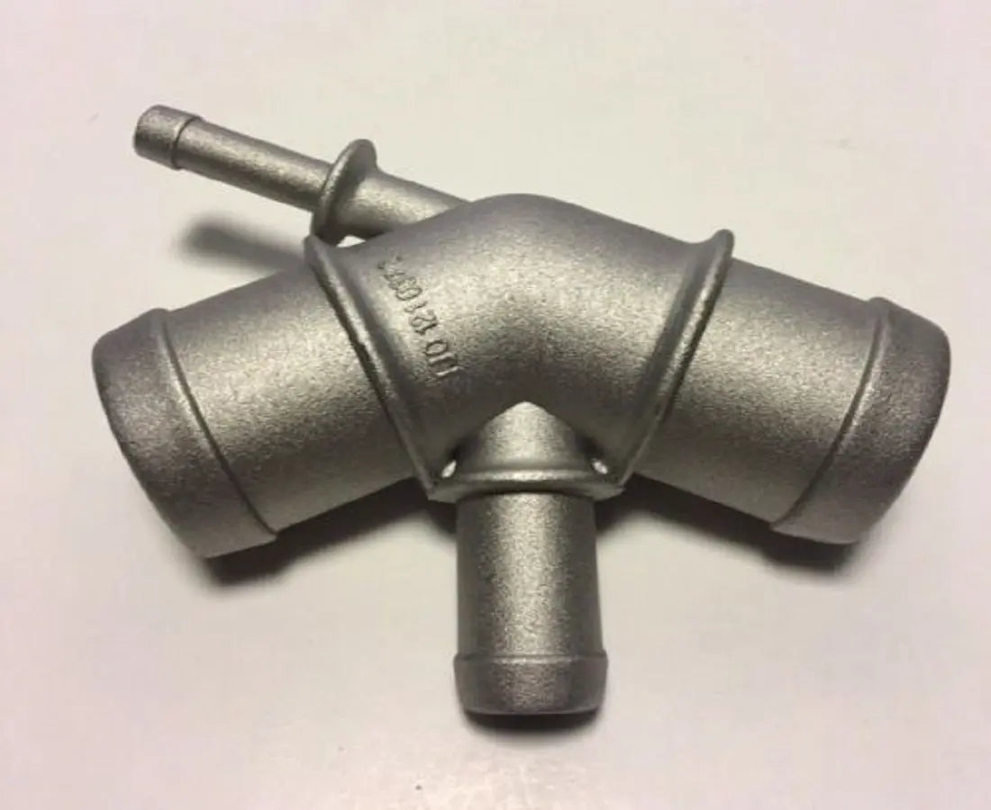 Cast aluminum water distribution pipe for VW MK4 Golf Jetta GLI GTI TT 337 1.8T engine by Jack Spania Racing, detailed view.