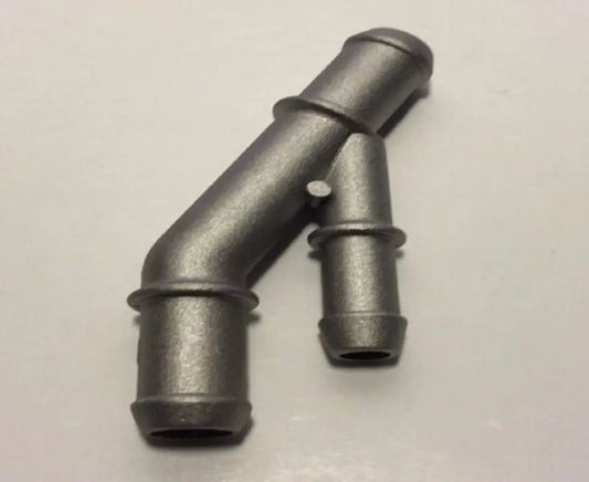 Cast aluminum coolant Y-flange for VW MK4 Golf, Jetta, GTI, GLI, and TT 1.8T engine from Jack Spania Racing.