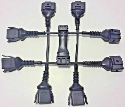 Audi 2.0T FSI coil conversion harness and ICM delete for B5 A4 97-99.5 1.8T engine, by Jack Spania Racing, close-up view of engine parts.