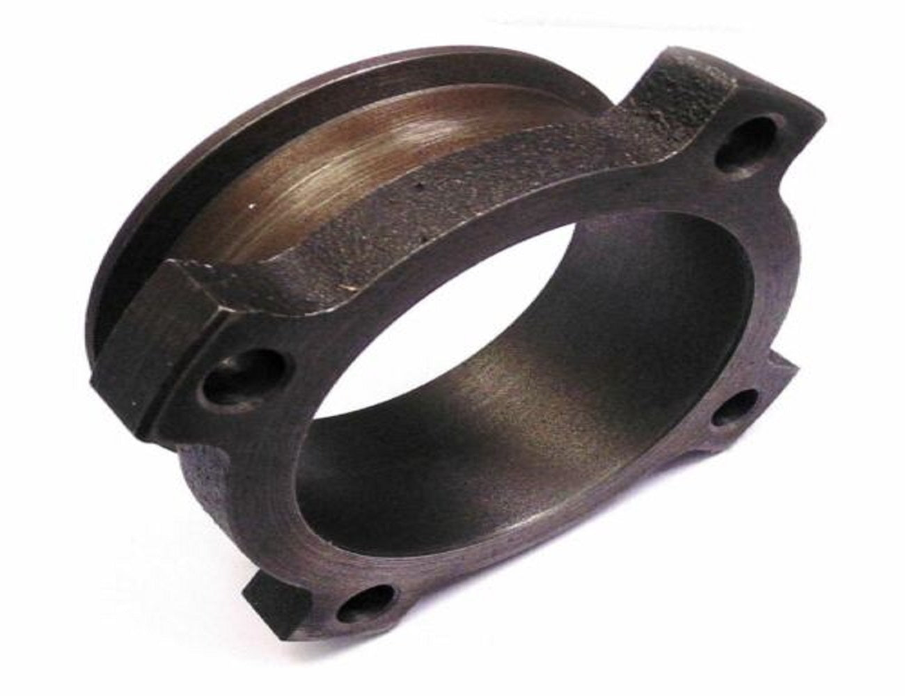 Jack Spania Racing 2.5-inch 4-bolt exhaust downpipe flange with 3-inch V-band adapter for turbo engine exhaust systems.