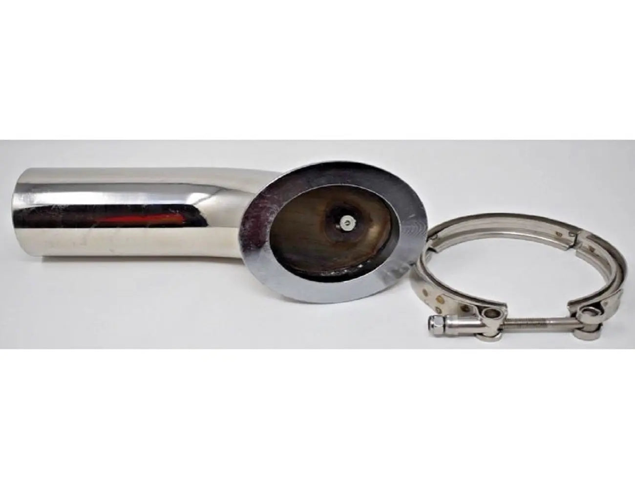 Stainless 90° downpipe elbow for Holset turbo, V-band flange clamp, 4-inch exhaust part by Jack Spania Racing
