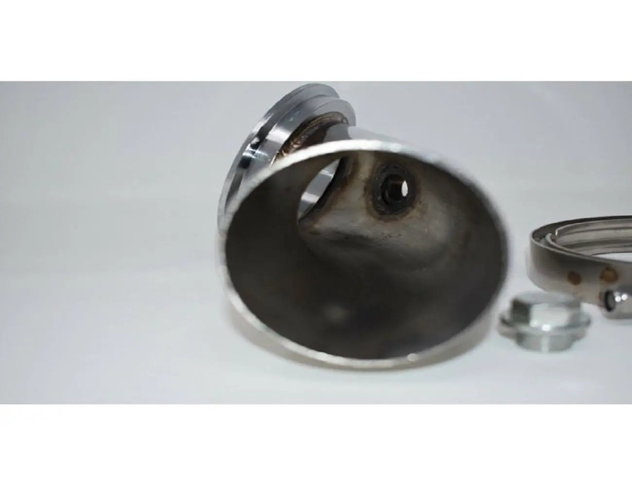 Stainless steel 90-degree downpipe elbow for Holset turbo, V-band flange clamp, 4-inch exhaust part by Jack Spania Racing